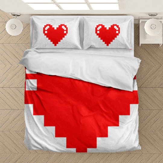 Pixel Heart Gamer Gift Bedding Sets