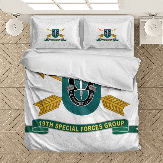 Army 19th Special Forces Group Flash w Br Ribbon Bedding Sets