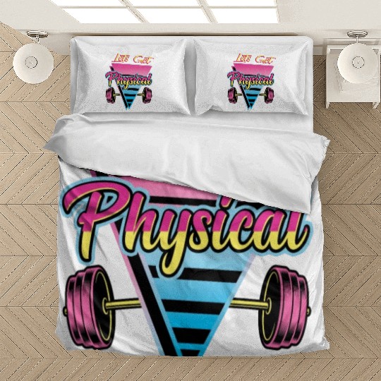 Lets Get Physical Workout Gym Retro 80s Gift Bedding Sets