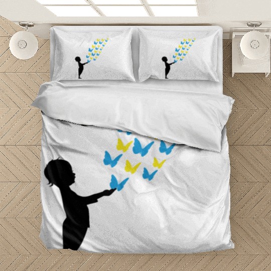 peace for europe ukraine war solidarity butterfly Bedding Sets