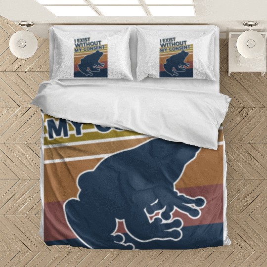 I Exist Without My Consent Funny Frog Depression Bedding Sets