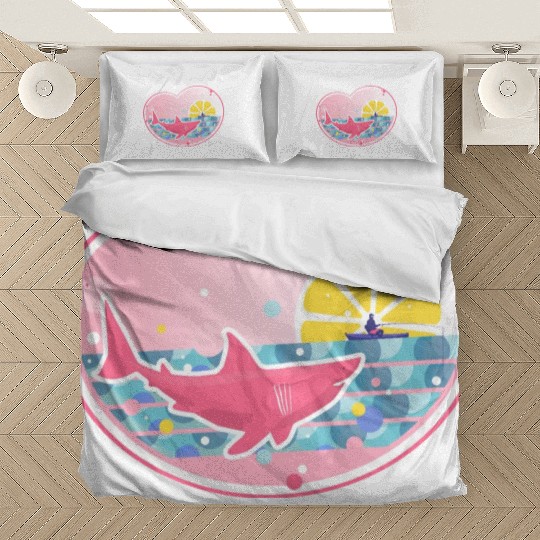 Angler and shark. Bedding Sets