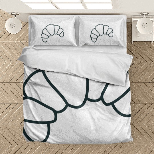 Irregular croissant outline cute food Bedding Sets