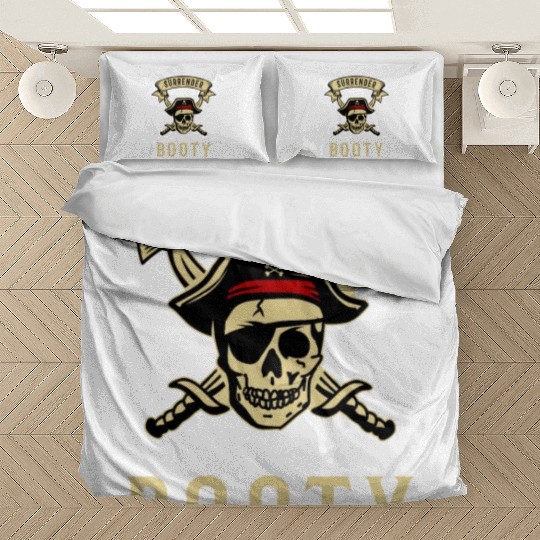 Surrender Your Booty Pirate Skull Crossbones Bedding Sets