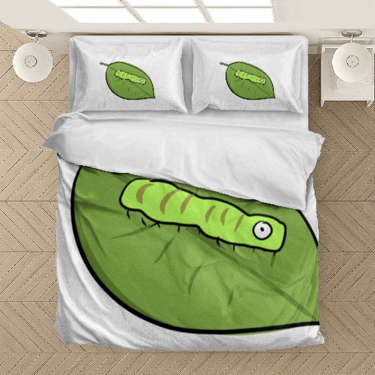 caterpillar leaf biology symbol nature Bedding Sets