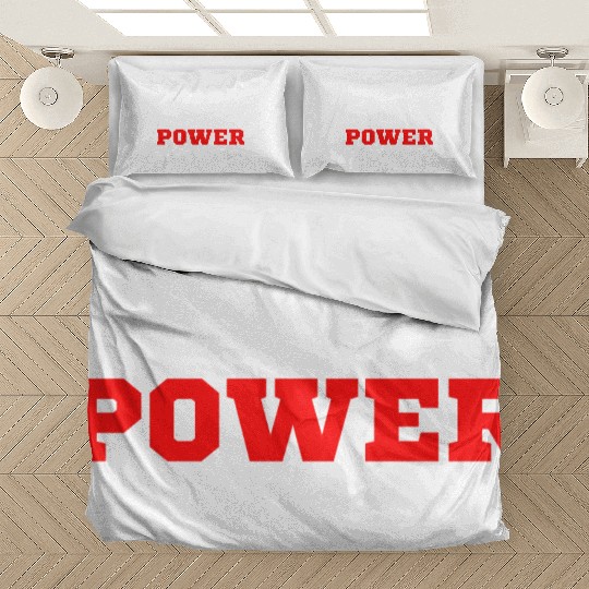 VEGAN POWER (White & Red letters) Bedding Sets