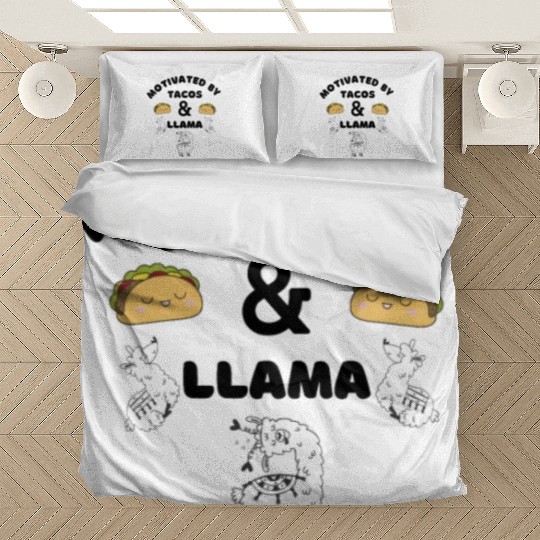 Motivated By Tacos And LLamas Bedding Sets