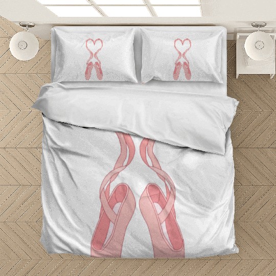 Lovely Heart Pink Ballet Slippers Bedding Sets