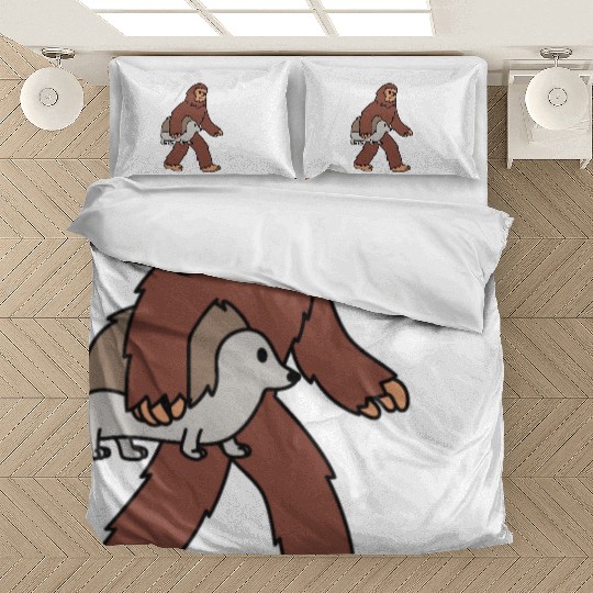 Bigfoot Sasquatch Walking Hedgehog Bedding Sets