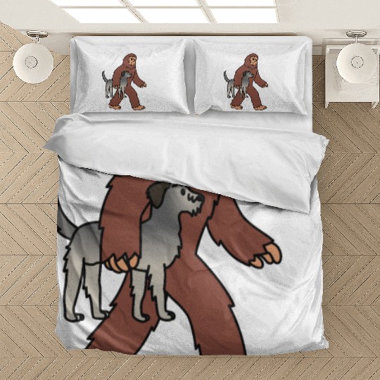 Bigfoot Sasquatch Walking Irish Wolfhound Bedding Sets