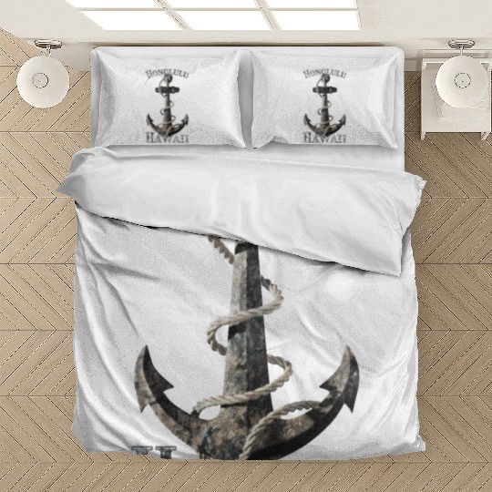 Honolulu Hawaii Nautical Anchor Sailing Bedding Sets