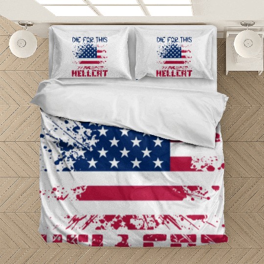 Die For This Hellcat- Vintage US Flag Bedding Sets