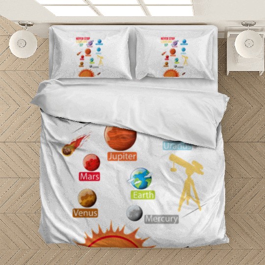Telescope Solar System Planets Astronomy Lover Bedding Sets