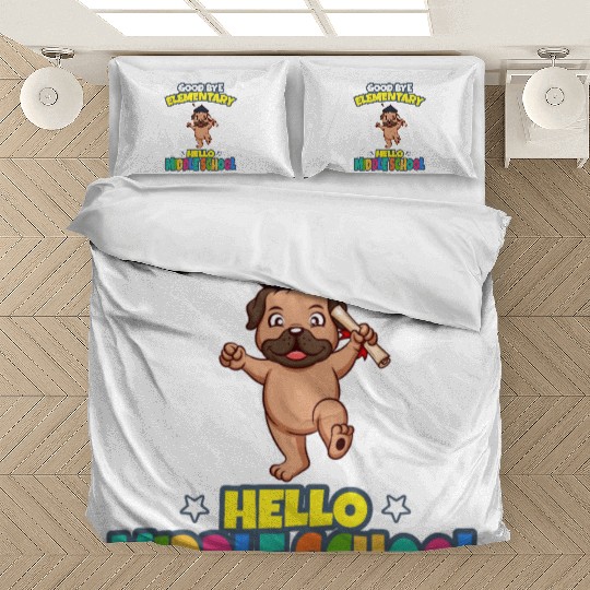 Good Bye Elementary Hello Middle School Graduation Bedding Sets
