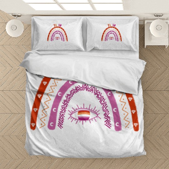 Lesbian Rainbow Proud Dad Lesbian Bedding Sets