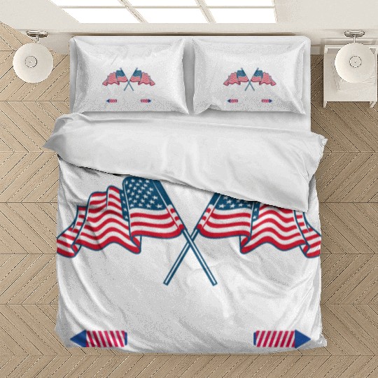 Fireworks Director If I Run You Run 4th of July Bedding Sets