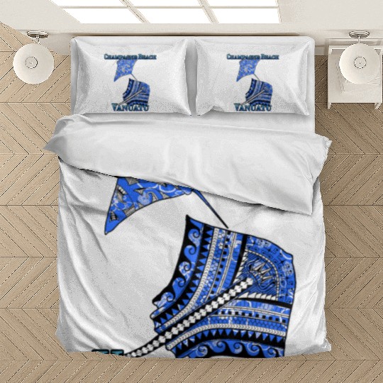 Champagne Beach Vacation Tribal Stingrays Bedding Sets