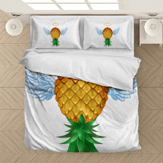Cute Swinger Upside Down Pineapple Angel Wings Bedding Sets