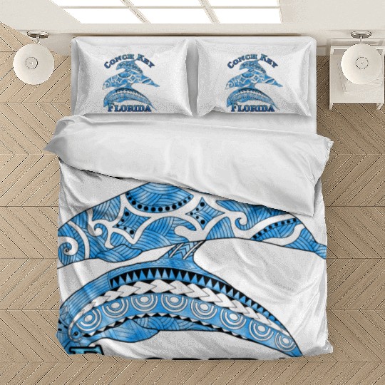 Conch Key Florida Vacation Tribal Dolphins Bedding Sets