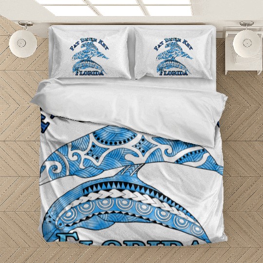 Fat Deer Key Florida Vacation Tribal Dolphins Bedding Sets