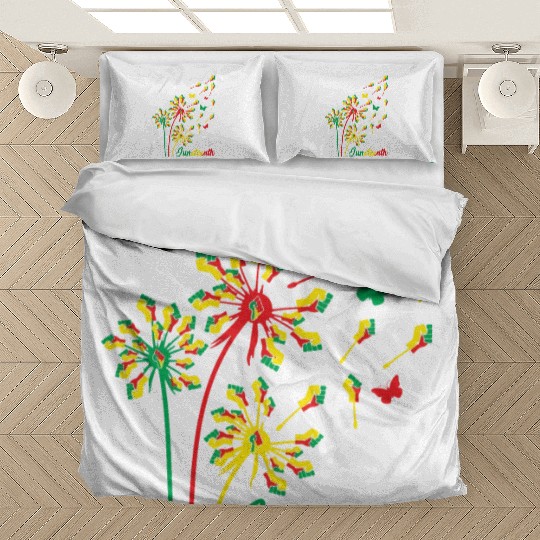 Dandelion Flower With Flying Fists Juneteenth Cele Bedding Sets