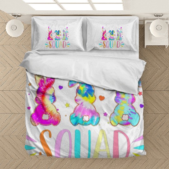 Cute Bunnies Preschool Teacher Squad Easter Day Bedding Sets