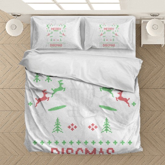 Merry Discmas Disc Golf Ugly Christmas Sweater Bedding Sets