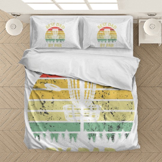 Mens Best Dad By Par Disc Golf Golfer Player Funny Bedding Sets