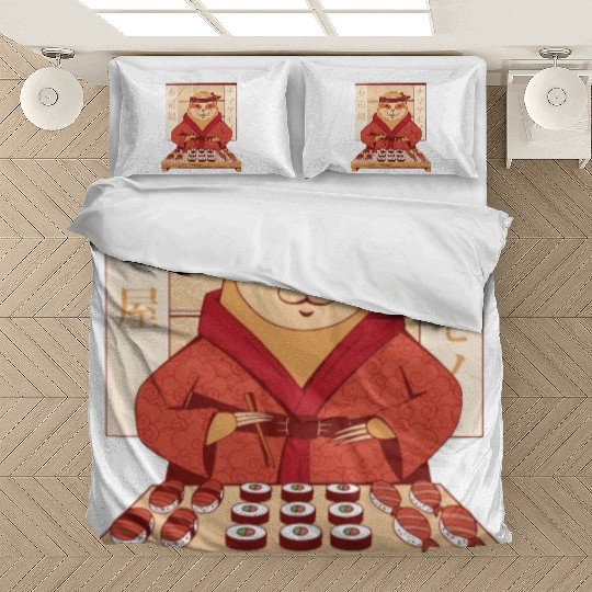 Sloth eating sushi Bedding Sets