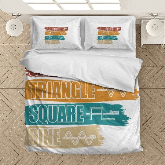 Synthesizer Sine Sawtooth Square Triangle Retro Bedding Sets