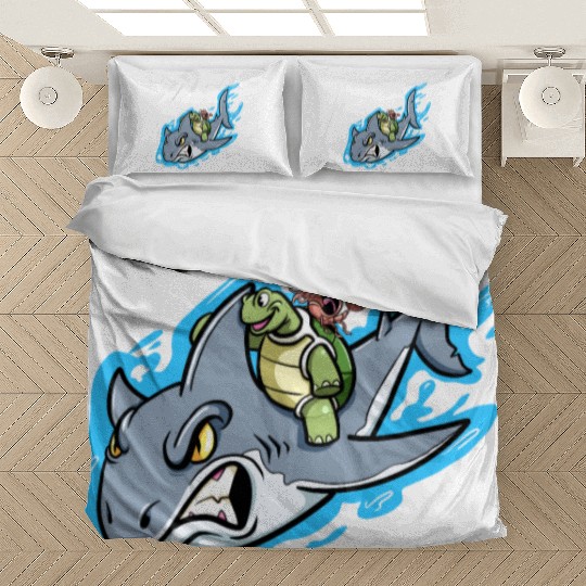Shark Swims With Turtle And Crab Bedding Sets