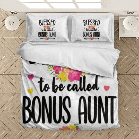 Blessed Bonus Aunt Proud Step Auntie Gifts Bedding Sets