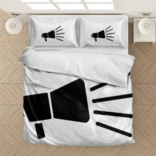 megaphone loud speech icon Bedding Sets