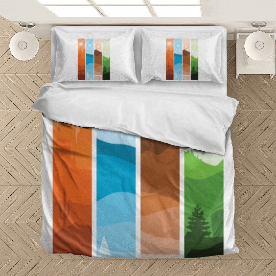 Artistic Nature Wilderness Mountain Landscape Bedding Sets