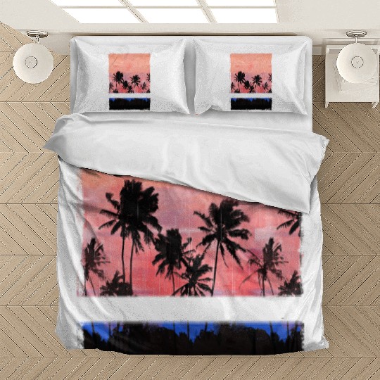 Saint Kitts Caribbean Vacation Souvenir Palm Tree Bedding Sets