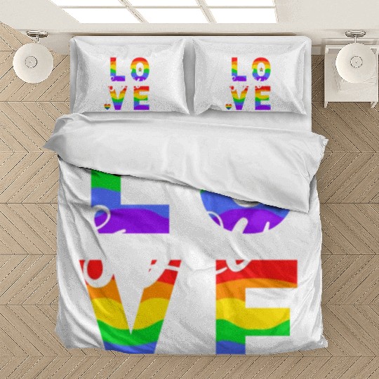 love is love LGBT rainbow Bedding Sets