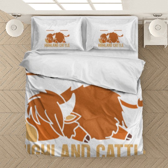 Easily Distracted By Highland Cattle Cow Farmer Bedding Sets