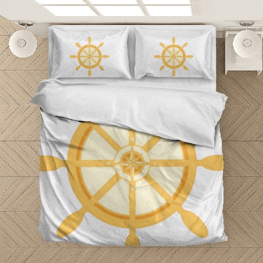 Ship's Wheel, nautical star & cardinal points Bedding Sets