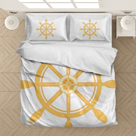 Ship's Wheel, nautical star & cardinal directions Bedding Sets