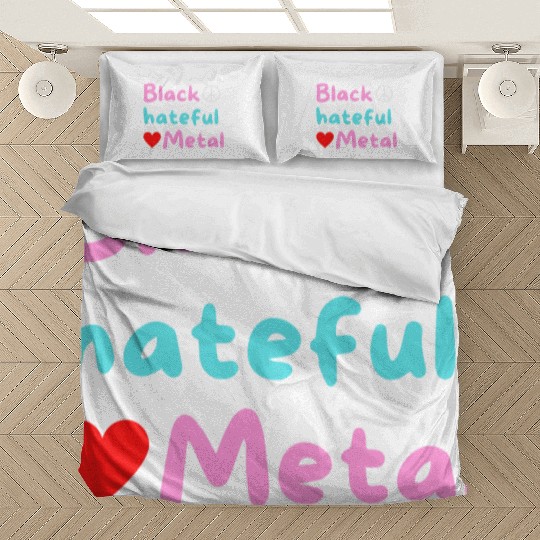 Black Hateful Metal (Peace And Love version) Bedding Sets