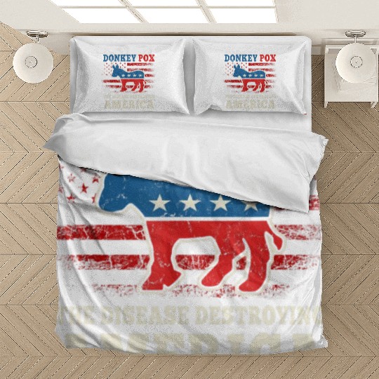 Donkey Pox The Disease Destroying America US Flag Bedding Sets