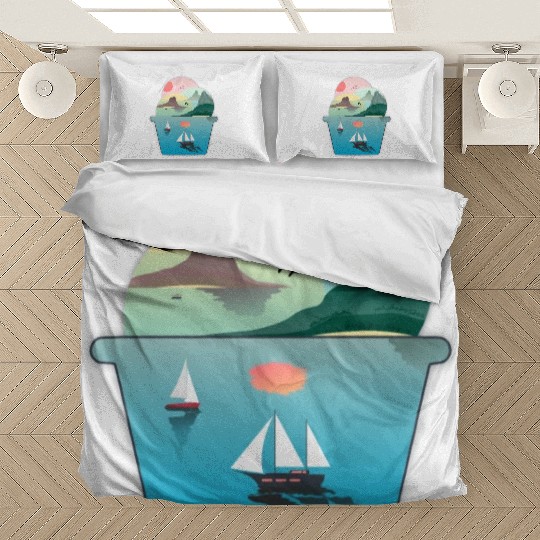 Summer Ice Cream Ocean Wanderlust Sailing Sunset Bedding Sets