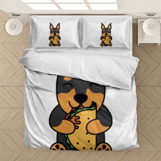 Miniature Pinscher Taco Lover Bedding Sets