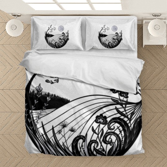 Full moon landscape Bedding Sets