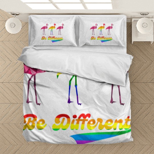 Flamingo LGBTQ Rainbow Flag Gay Pride Month Bedding Sets