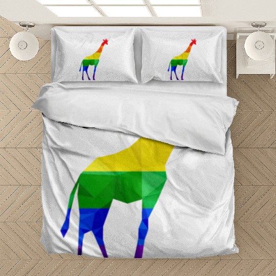 Colorful Giraffe LGBTQ Rainbow Flag Gay Pride Bedding Sets