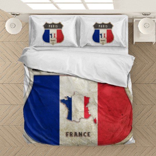 Paris France coat of arms flags design Bedding Sets