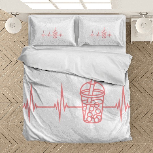 pulse bubble tea heartbeat Bedding Sets