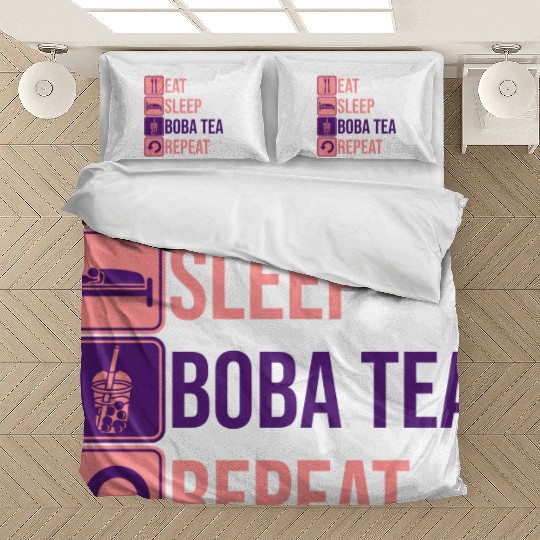 Eat Sleep Boba Tea Bedding Sets