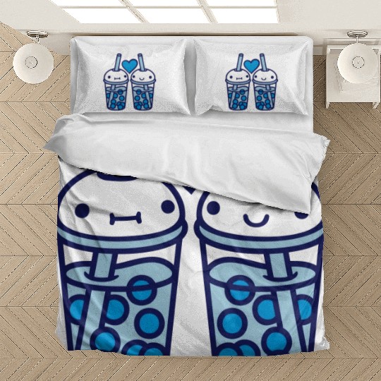 Team bubble tea faces Bedding Sets